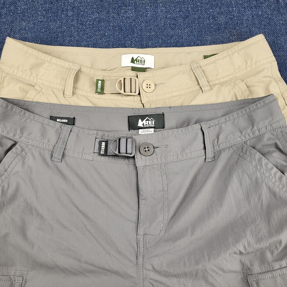 REI Co-op Sahara Convertible Hiking Cargo Pants 2 pack Tan Grey 8 Petite Relaxed